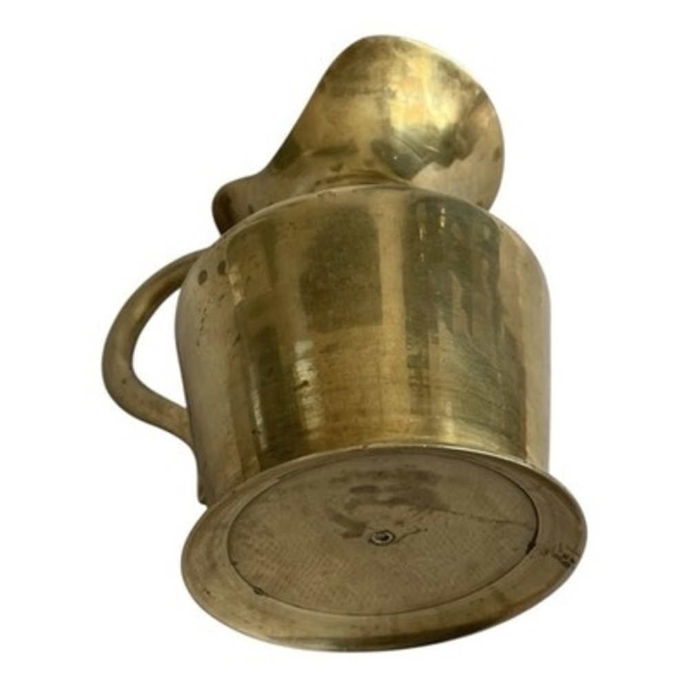 Antique Gold Solid Brass Pitcher Vintage Collectible Decor - Picture 5 of 6